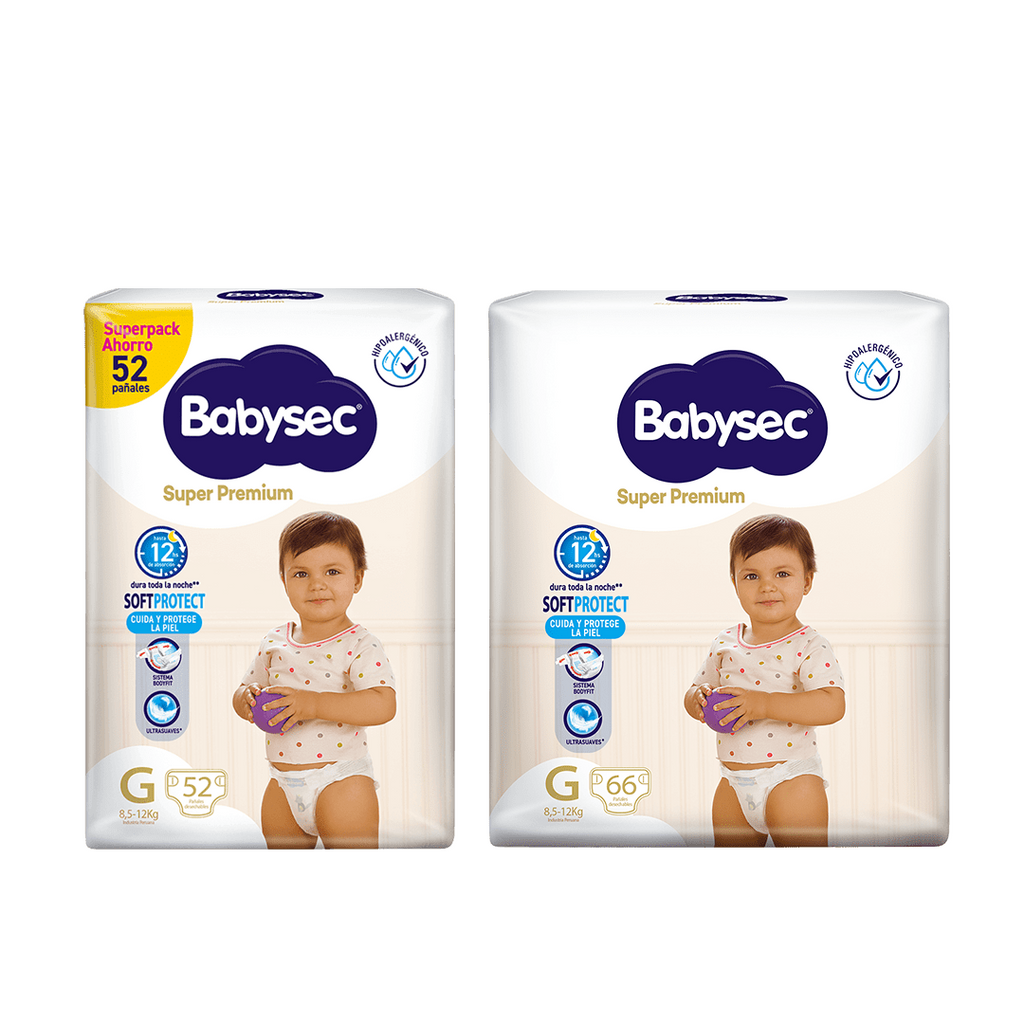 Pañales para Bebé Babysec Super Premium
