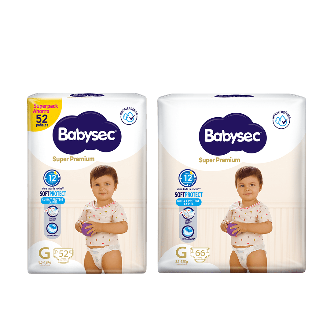 Pañales para Bebé Babysec Super Premium
